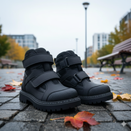 Ботинки Kidmen 109-24 (26-30) кожа серый