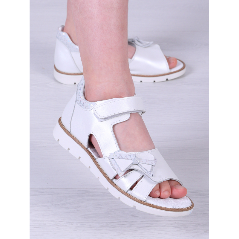 Cандалии Panda 015-25 (31-36) бант белый