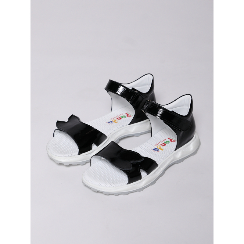 Сандалии Panda 017-25 (31-36) лак чёрный