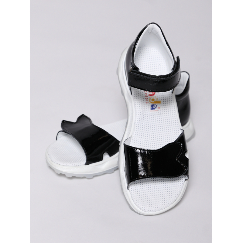Сандалии Panda 017-25 (31-36) лак чёрный